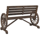 Garden Bench Burnt wood look Solid fir wood 2-seater Durable 365104