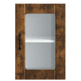 Kitchen Wall Cabinet with Glass Door Lucca Smoked Oak 853772