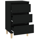 ZNTS Bedside Cabinet Black 40x35x70 cm Engineered Wood 819661