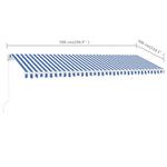 Freestanding Manual Retractable Awning 500x300 cm Blue/White 3069576