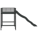 Kids'Loft Bed Frame with Slide Black and Anthracite 42020773
