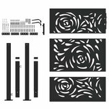 Garden Gate Black 100x125 cm Steel Flame Design 4100990