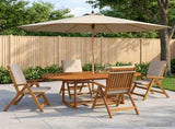 5-Piece Garden Dining Set Natural Solid Acacia Wood 3434482