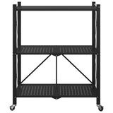 Storage Shelf on Wheels Black 71x34x88 cm Steel 4012385
