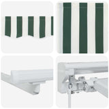 Manual Awning Frame with LEDs Green and White 5 x 3 m 3420704