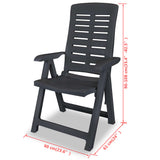 Garden Chair Set of 2 Anthracite Plastic Medium Foldable 43897