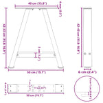 ZNTS Coffee Table Legs A-Shaped 2 pcs White 50x cm Steel 4012833