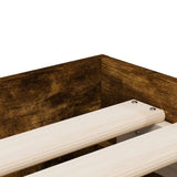 Bed Frame with Drawers Smoked Oak 100x200 cm Engineered Wood 3207291