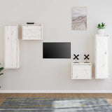 TV Cabinets 4 pcs White Solid Wood Pine 3100250