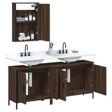 ZNTS 3 Piece Bathroom Furniture Set Brown Oak Engineered Wood 3214794