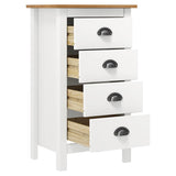 Sideboard Hill White 46x35x80 cm Solid Pine Wood 288914