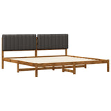 Bed Frame with Upholstered Headboard Natural and Dark Grey 3405074