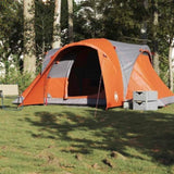 Family Tent Dome 6-Person Grey and Orange Waterproof 4009463