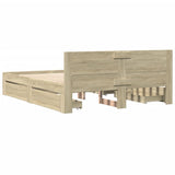 Bed Frame with Headboard without Mattress Sonoma Oak 150x200 cm King Size 3295557