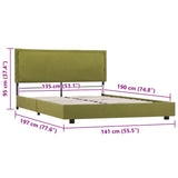 Bed Frame without Mattress Green Fabric 135x190 cm Double 281174