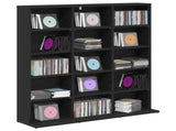 CD Cabinet Black Oak 96 x 23.5 x 97.5 cm Engineered Wood 8012667