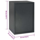 Safe Box with Lock Dark grey 35 x 31 x 50 cm Steel 42011316