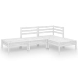 4 Piece Garden Lounge Set White Solid Pinewood 3082618