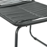Dining Set Black PVC rattan, powder-coated steel, aluminium, WPC 3060122