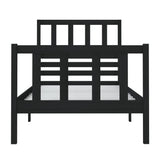 Bed Frame without Mattress Black Small Single Solid Wood 3101117