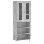 Highboard Concrete Grey 69.5x34x180 cm Engineered Wood 3198709