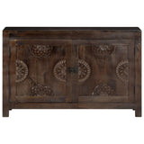 Sideboard with Carved Design 110x35x70 cm Solid Mango Wood 247765