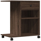 Printer Stand with Wheels Brown Oak 60x40x68.5 cm 840645