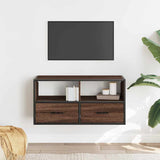 TV Cabinet Brown Oak 80x31x39.5 cm Engineered Wood and Metal 848923