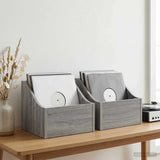 LP Record Box 2 pcs Grey Sonoma 37 x 33 x 32 cm Engineered Wood 8012773