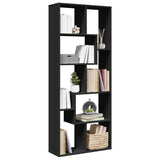 Room Divider Bookcase Black 67x25x161.5 cm Engineered Wood 858076