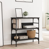 Console Table Black Engineered Wood, Metal 75 x 32 x 75 cm 839053
