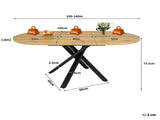 Extendable dining table 100-140cm, round-oval table, stable X-metal frame, adjustable feet, wood N639P439338N