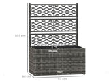 22 L Rattan with Trellis, Freestanding Raised Beds for Garden with Two Plant Boxes, Outdoor T3398P320083