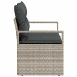 Garden Sofa with Cushion Grey 120 x 62 x 69cm Poly Rattan 42006757