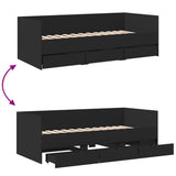 Daybed Black Engineered wood Small Single 3280833