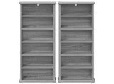 CD Cabinet 2 pcs Grey Sonoma 32 x 17 x 92 cm Engineered Wood 8012757