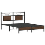 Bed Frame without Mattress Brown Oak 140x190 cm Engineered Wood 4106998