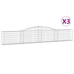 Arched Gabion Baskets 3 pcs 400x30x60/80 cm Galvanised Iron 3146841