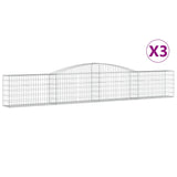 Arched Gabion Baskets 3 pcs 400x30x60/80 cm Galvanised Iron 3146841