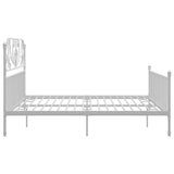 Bed Frame White Powder-coated metal Double Durable Bed Frame 324860