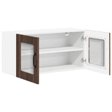 Wall Glass Cabinet LUCCA Brown Oak 80 x 31 x 40 cm 884952