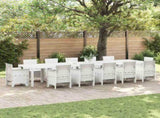 Garden Table White 400 x 100 x 73 cm Poly Rattan 3378530