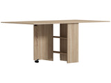 Folding Dining Table, Drop Leaf Table for Small Spaces with 2-tier Shelves, Small Kitchen Table with T3398P328154