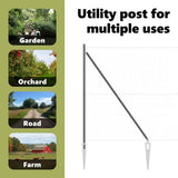 Ground Spike Fence Post 7 pcs Grey Powder-Coated Steel 42004262