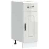 Kitchen Base Cabinet Kalmar High Gloss White Engineered Wood 853459