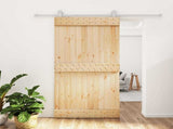 Sliding Door Natural and White 100 x 210 cm Solid Pine Wood 3445031