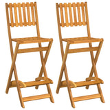 Bar Stool Set of 2 Natural wood colour Solid Acacia wood Medium 319188