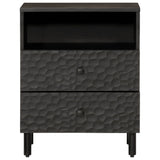 ZNTS Bedside Cabinet Black 50x33x60 cm Solid Wood Mango 356829