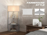 Corner Floor Lamp with Shelves, Tall Standing Lamps for Living Room, with Pull Chain Switch Bulb not T3398P342305