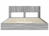 Bed Frame with Storage and Headboard Grey Sonoma 150 x 200 cm 3414376